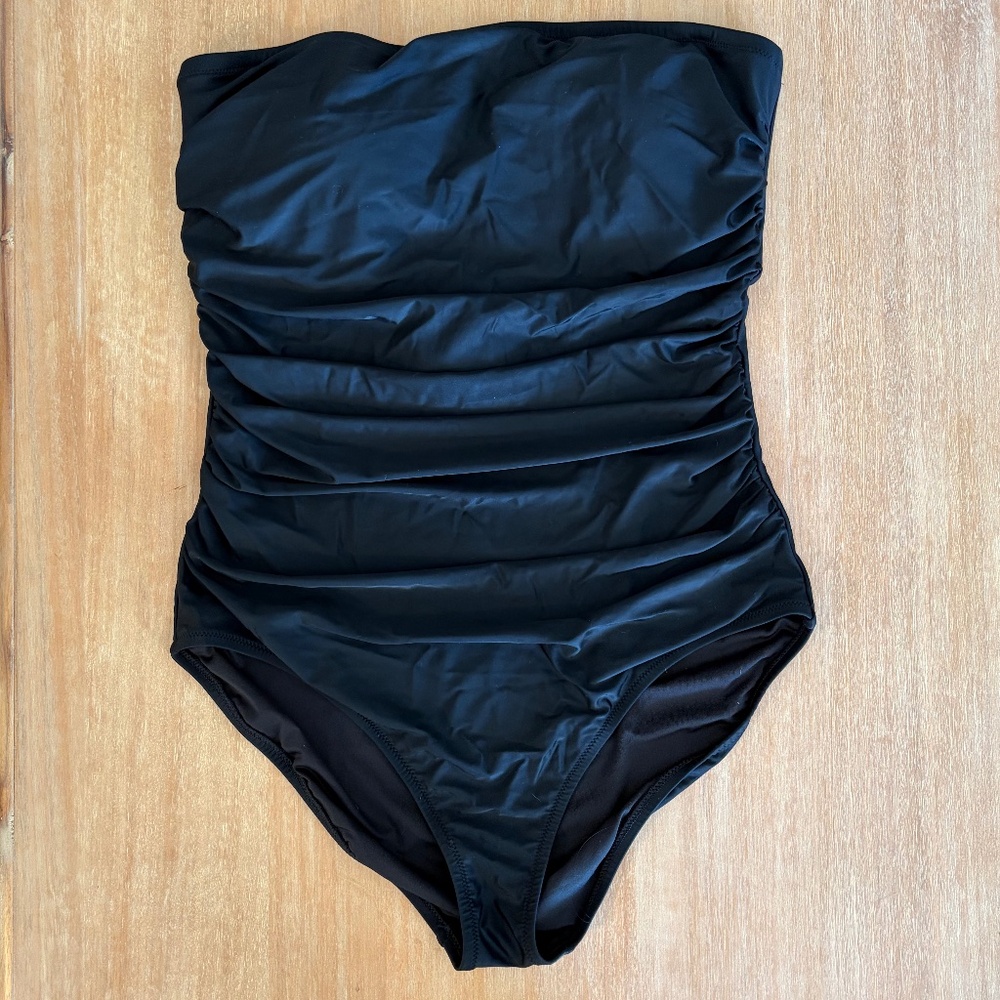 Ruched bandeau one piece swimsuit - NWT